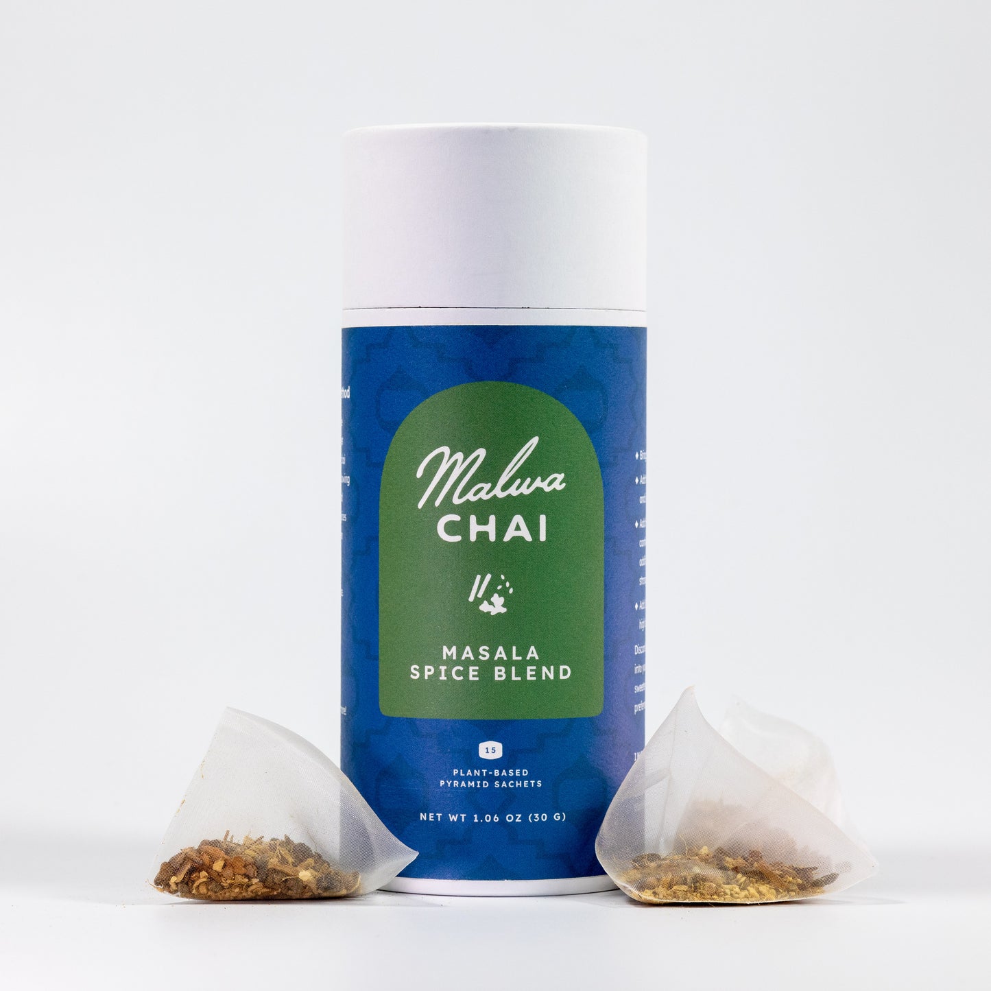 Malwa Chai Masala Spice Blend packaging with tea bags on a white background